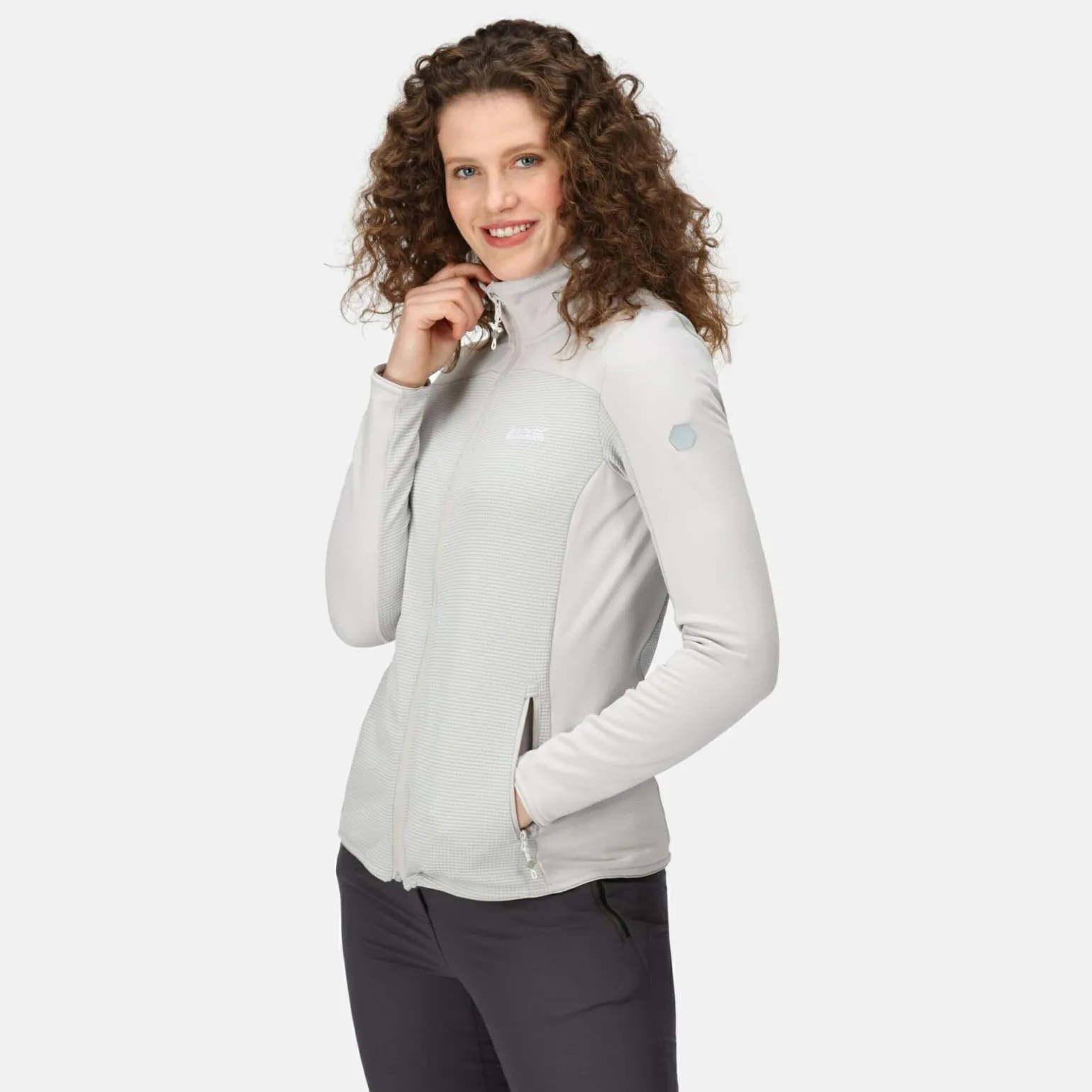 Damska bluza z suwakiem Highton III | Jasnoszary
