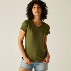 Damska koszulka Elkie V-Neck | Zielony