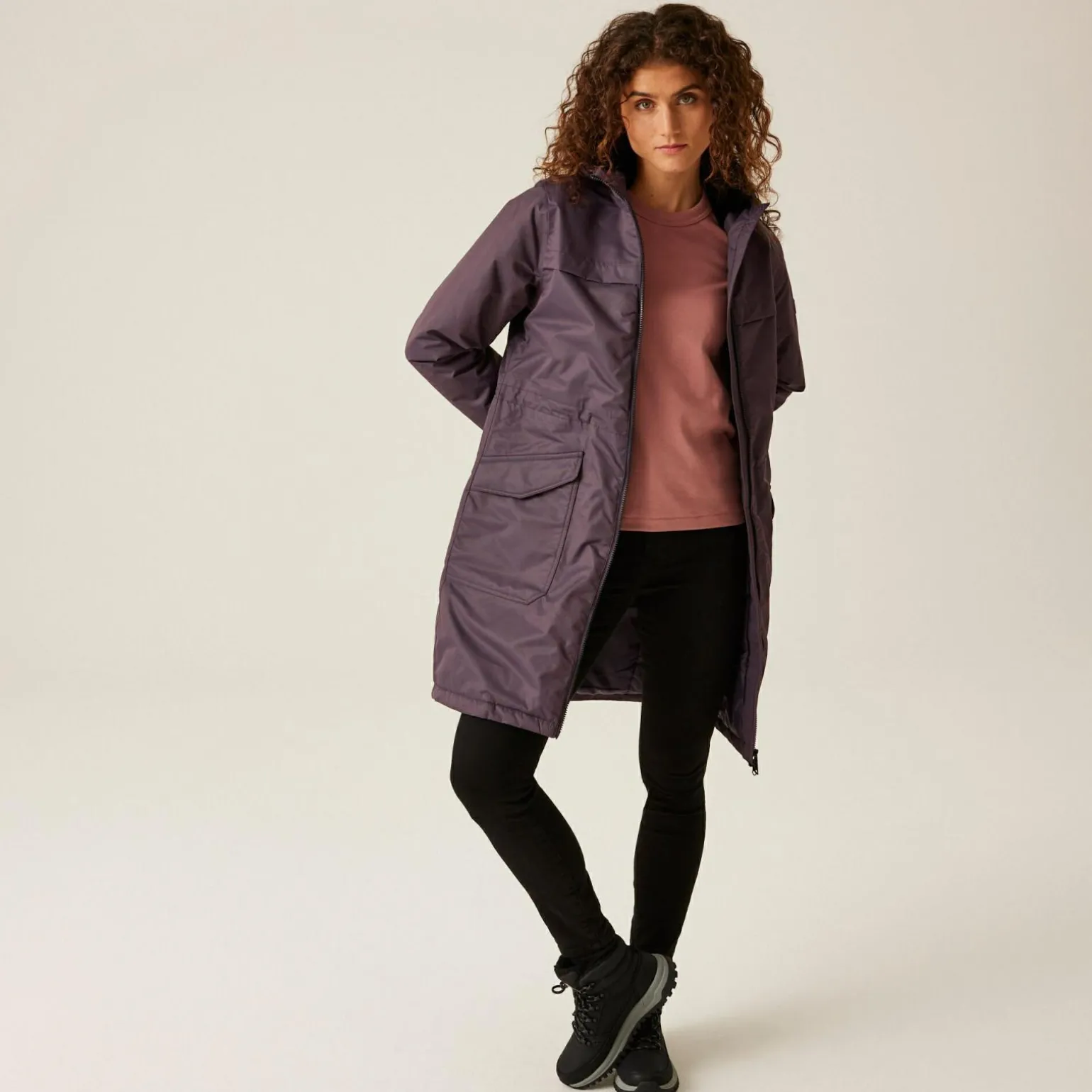Damska kurtka parka ocieplana przeciwdeszczowa Romine II | Fioletowy