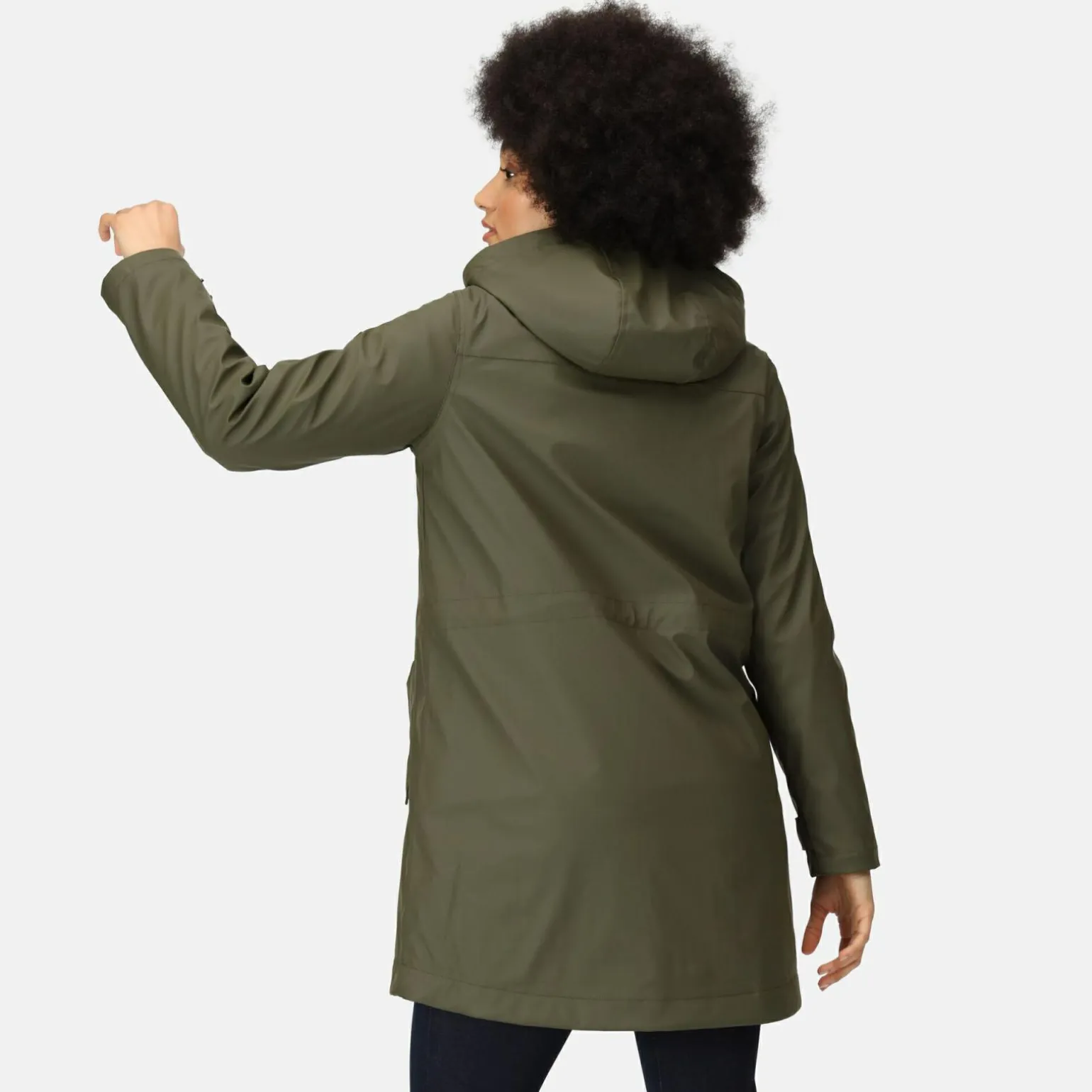 Damska kurtka parka z kapturem Fantine | Ciemne khaki