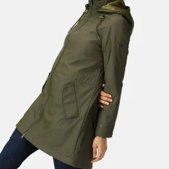 Damska kurtka parka z kapturem Fantine | Ciemne khaki