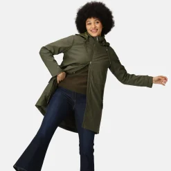 Damska kurtka parka z kapturem Fantine | Ciemne khaki
