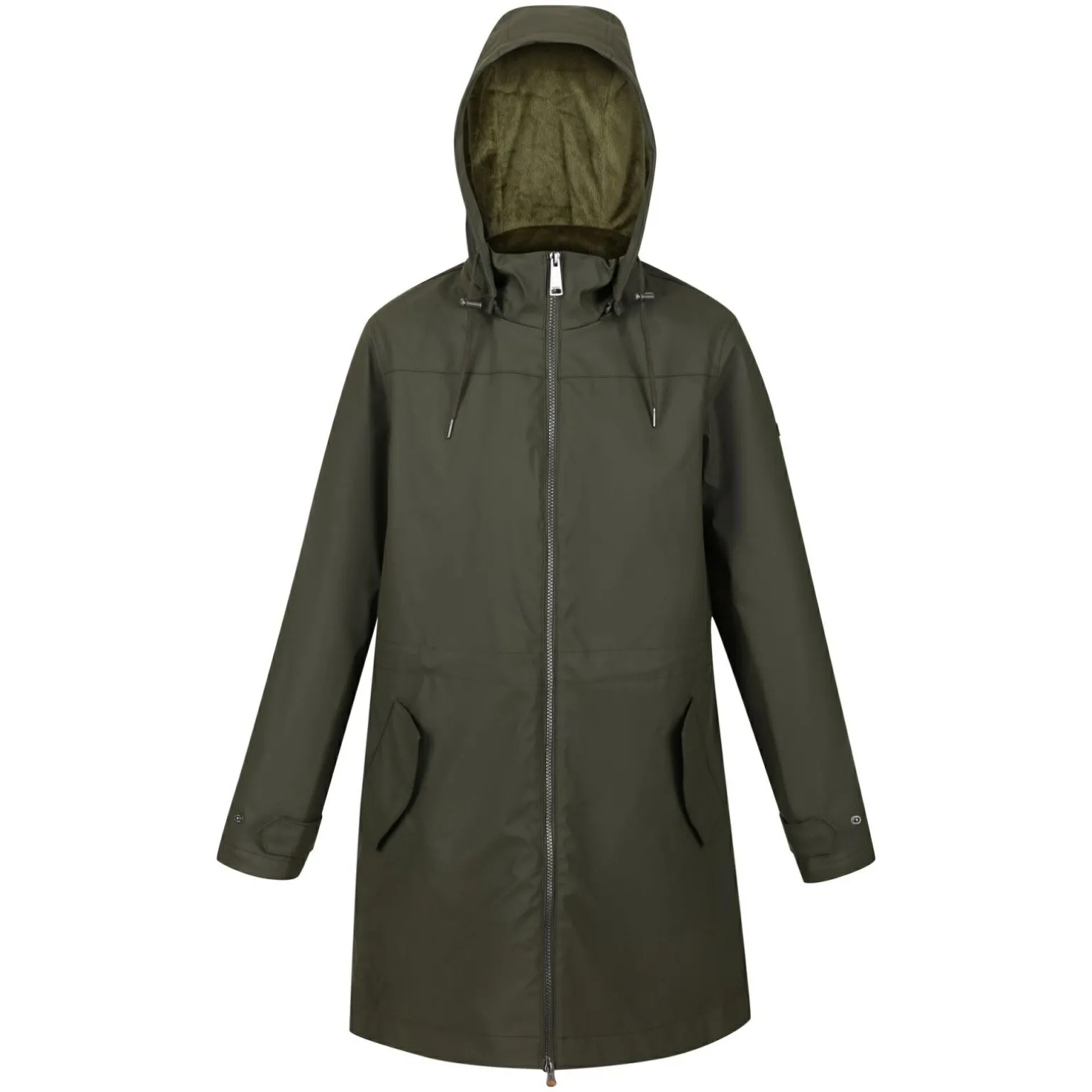 Damska kurtka parka z kapturem Fantine | Ciemne khaki