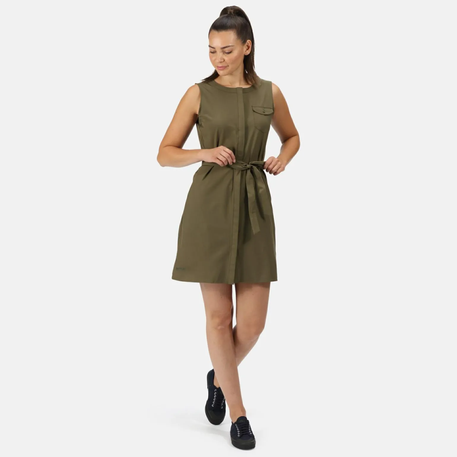 Damska sukienka Highton Stretch | Ciemnozielony
