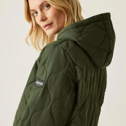Damski płaszcz ocieplany oversize Jaycee II | Zielony