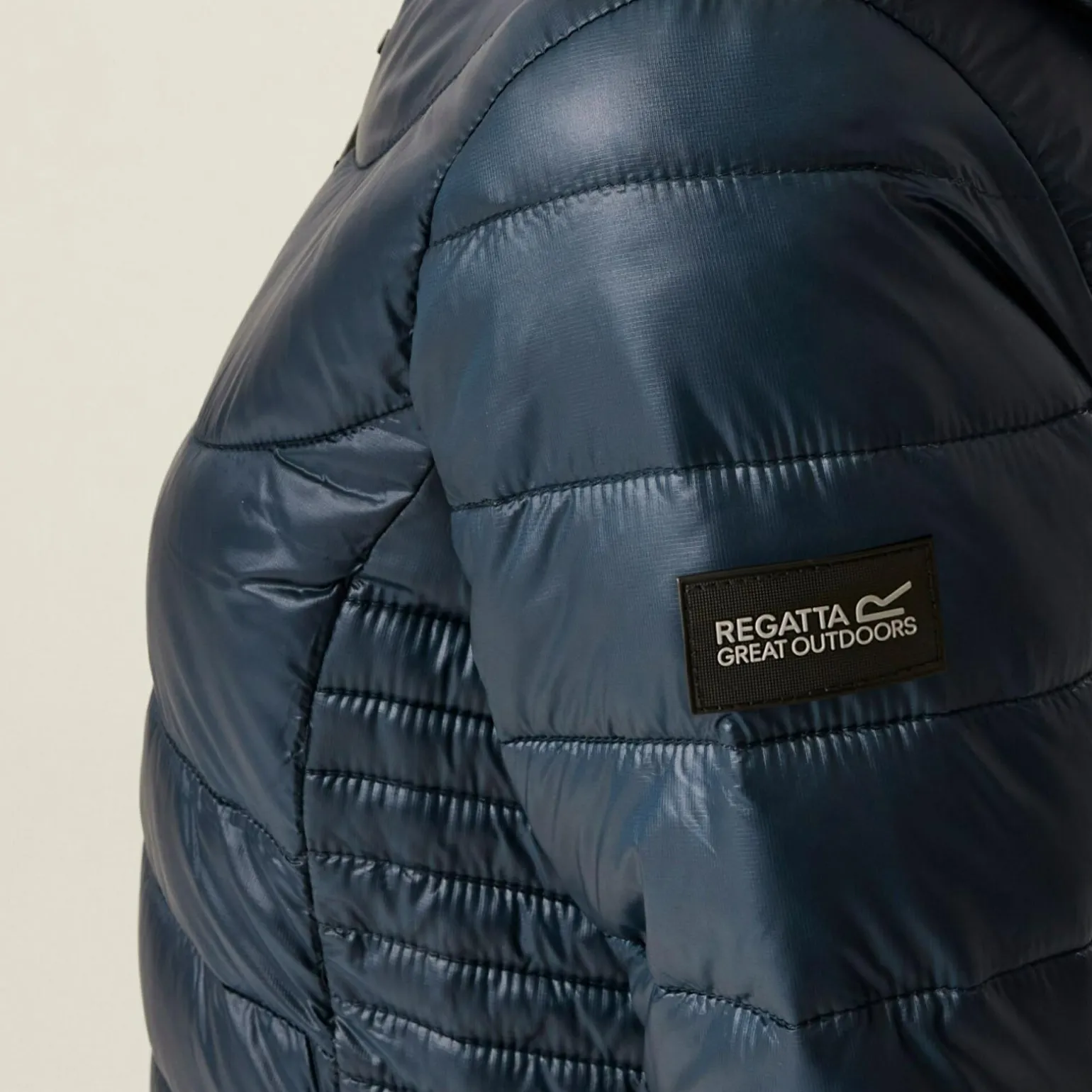 Damski płaszcz przejściowy ocieplany z kapturem Andel IV | Granatowy