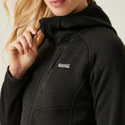 Damski polar z kapturem Newhill | Czarny