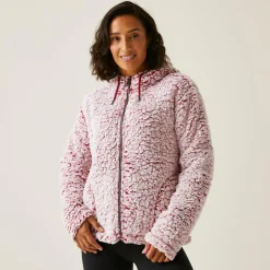 Damski polar z kapturem Zelpha Fluffy | Czerwony