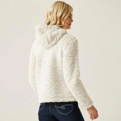Damski polar z kapturem Zelpha Fluffy | Kremowy