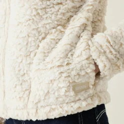 Damski polar z kapturem Zelpha Fluffy | Kremowy