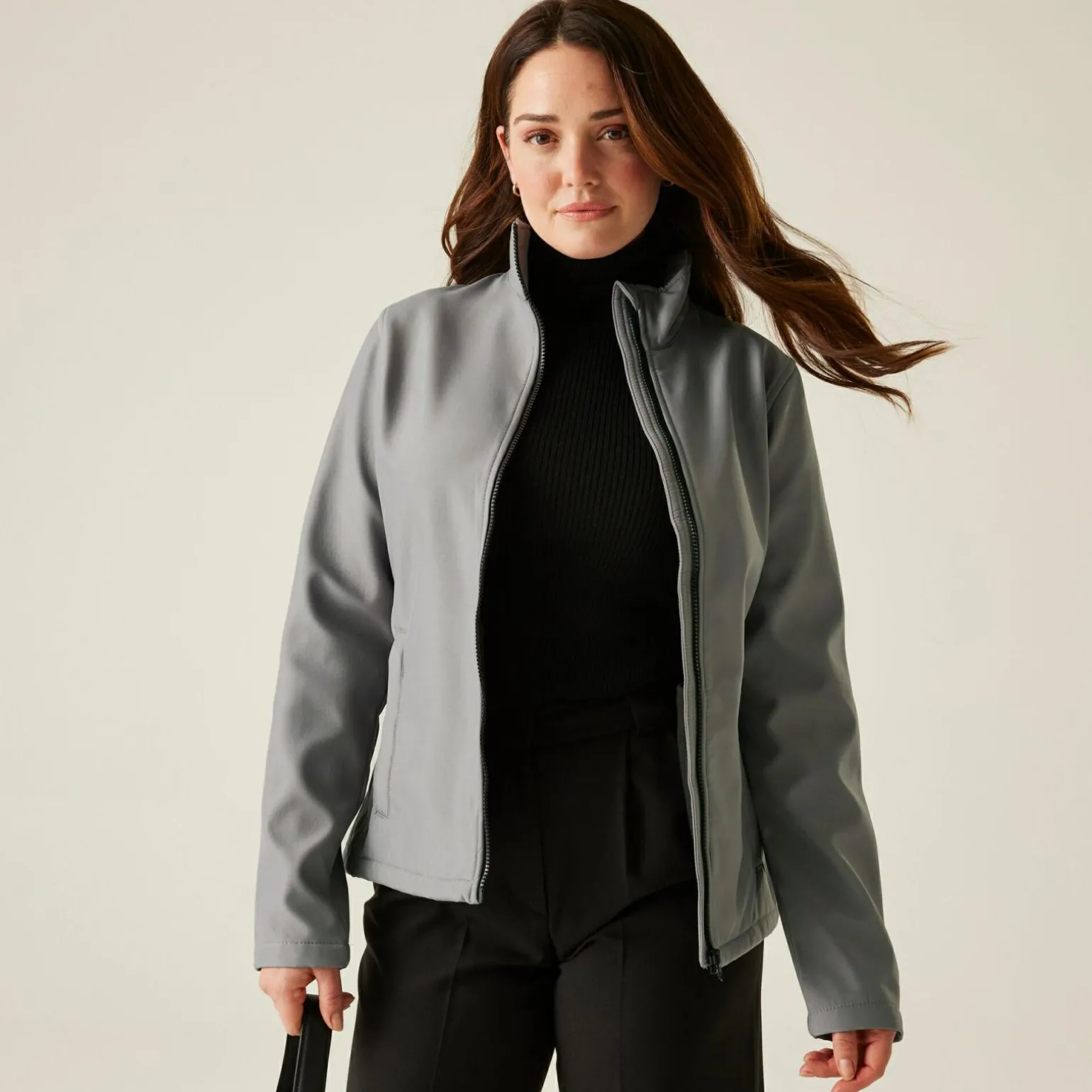 Damski softshell Ablaze | Szaro-czarny