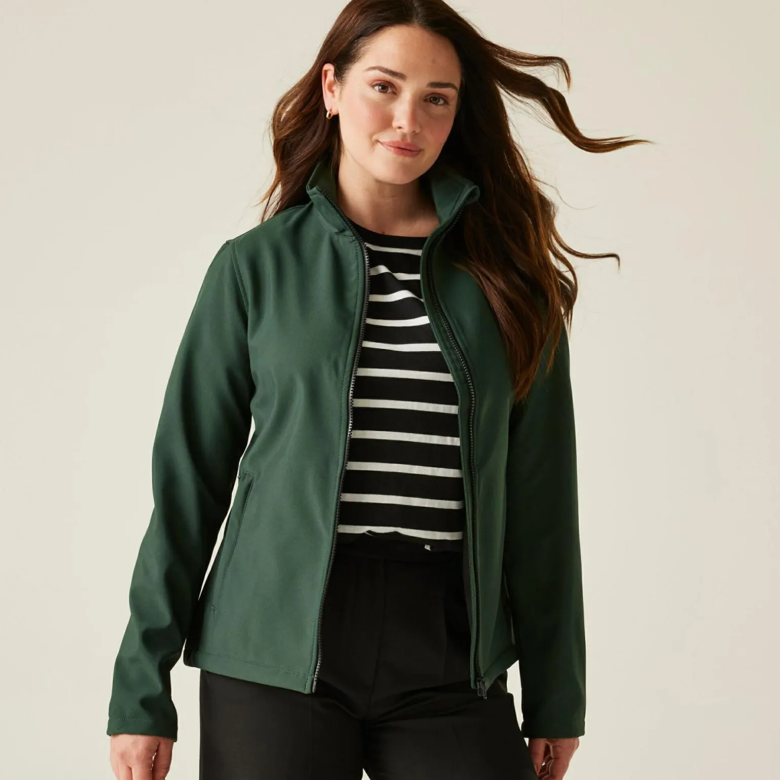 Damski softshell Ablaze | Zielono-czarny