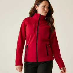 Damski softshell Octagon II | Czerwono-czarny