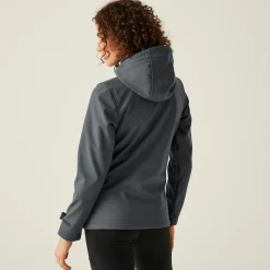 Damski softshell z kapturem Venturer | Szaro-czarny