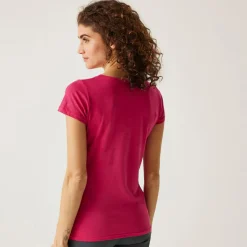 Damski t-shirt Carlie  | Fuksja