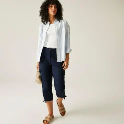 Damskie spodnie capri Shorebella | Niebieski