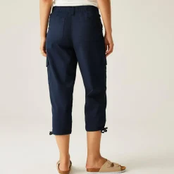 Damskie spodnie capri Shorebella | Niebieski