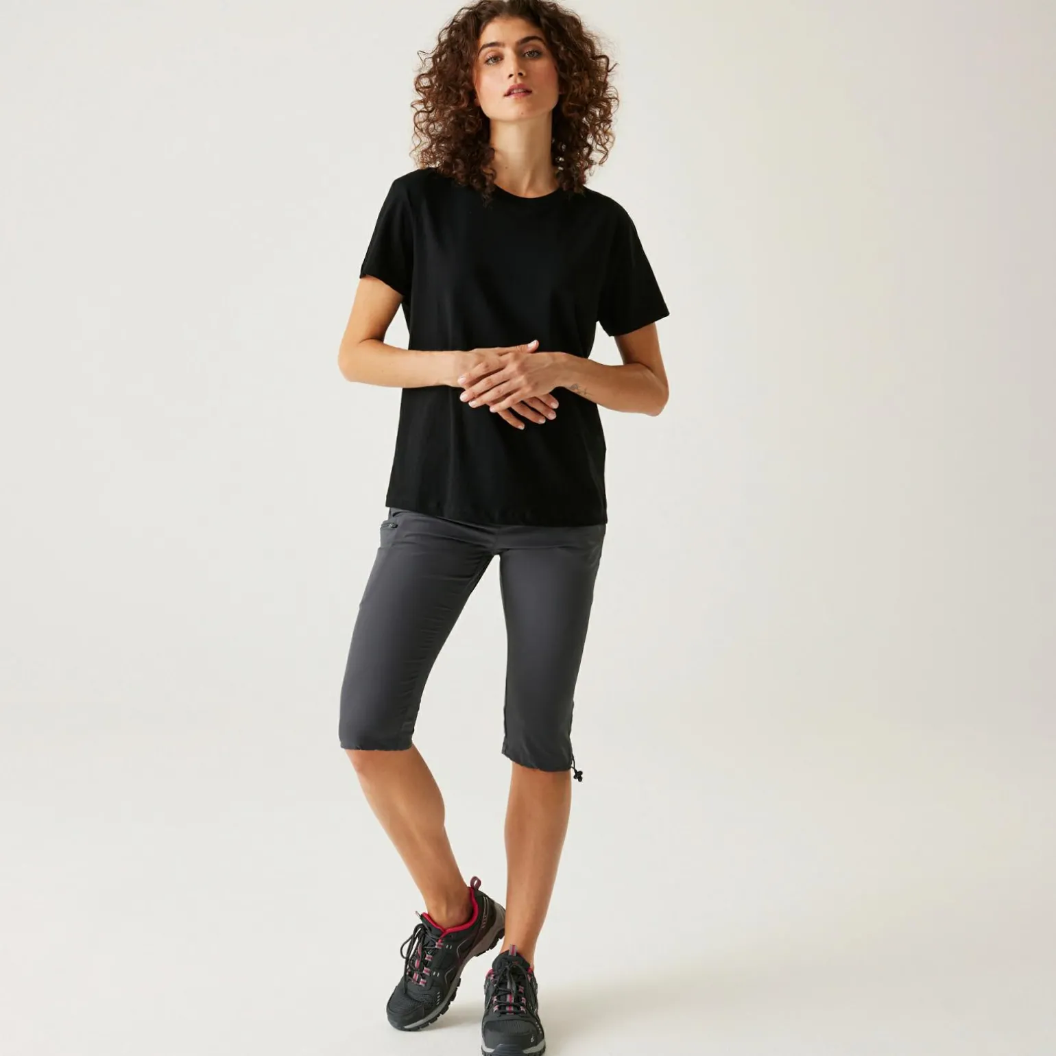 Damskie spodnie trekkingowe 3/4 Xert Capri Light | Szary
