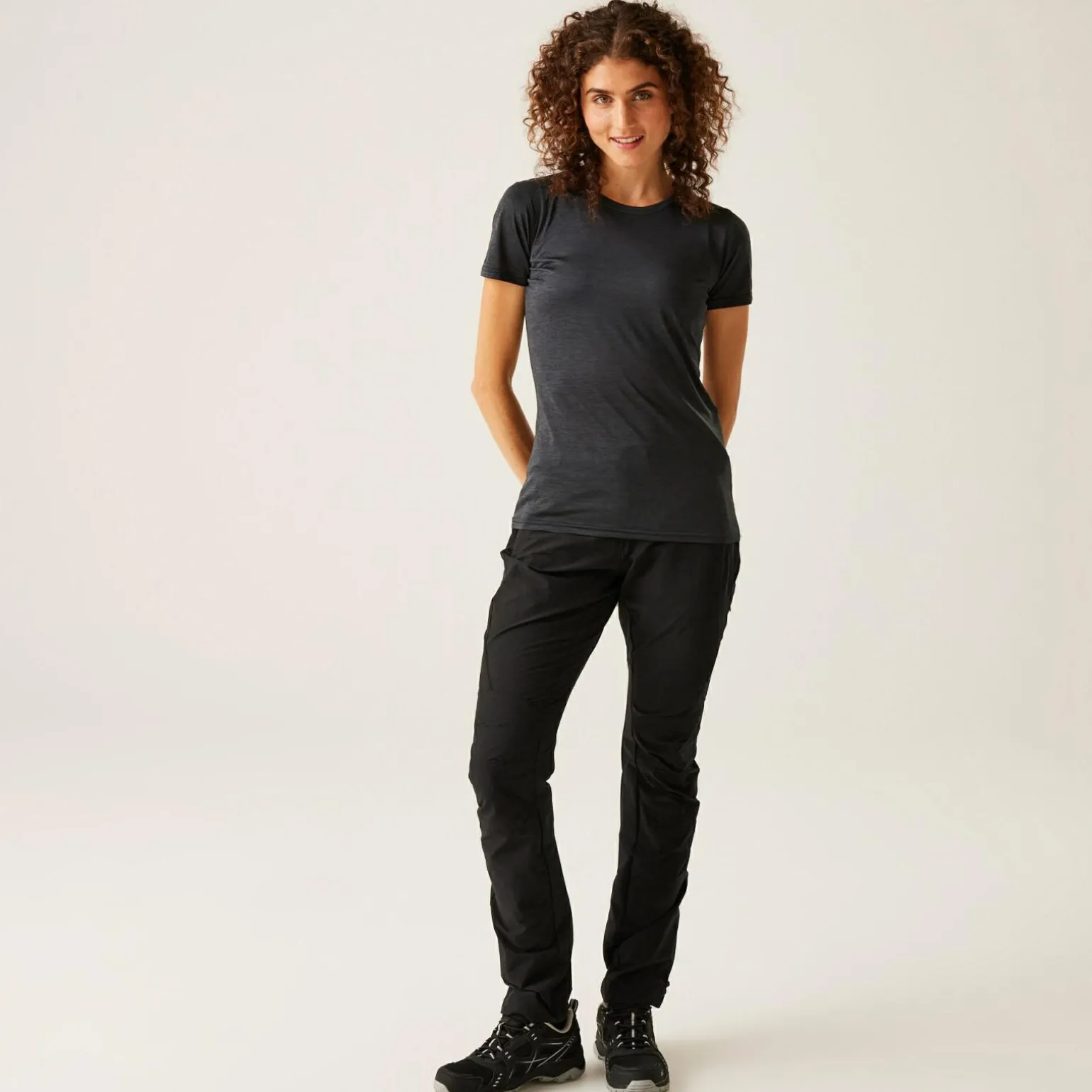 Damskie spodnie trekkingowe Highton Stretch | Czarny