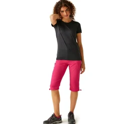 Damskie spodnie trekkingowe 3/4 Xert Capri Light | Fuksja