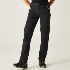 Damskie spodnie trekkingowe Xert III Zip Off | Czarny