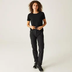 Damskie spodnie trekkingowe Xert III Zip Off | Czarny