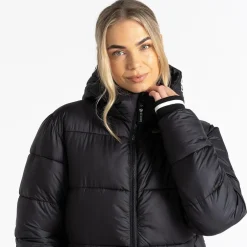 Dare 2b - Damska kurtka pikowana z kapturem Chilly | Czarny