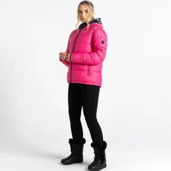 Dare 2b - Damska kurtka pikowana z kapturem Chilly | Różowy