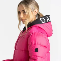 Dare 2b - Damska kurtka pikowana z kapturem Chilly | Różowy