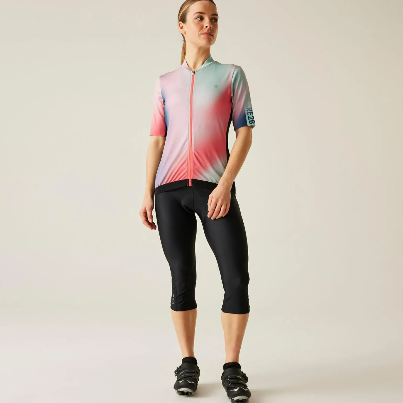 Dare 2b - Damskie legginsy rowerowe 3/4 Worldly | Czarny