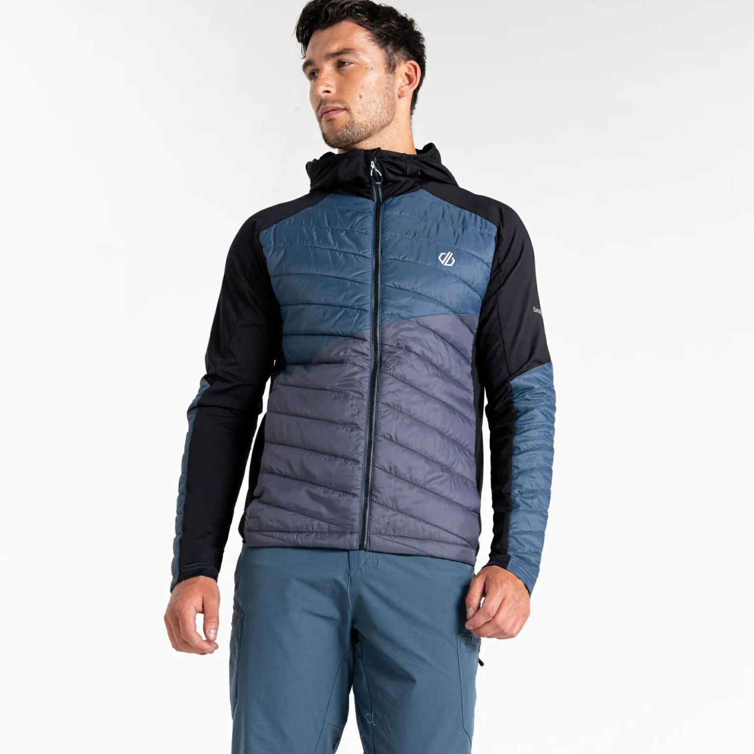 Dare 2b - Męska kurtka hybrydowa Gendarme Wool | Szaro-czarny