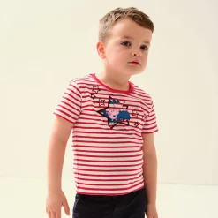 Dziecięca koszulka Peppa Stripe | Czerwony w białe paski