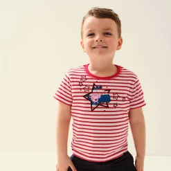 Dziecięca koszulka Peppa Stripe | Czerwony w białe paski