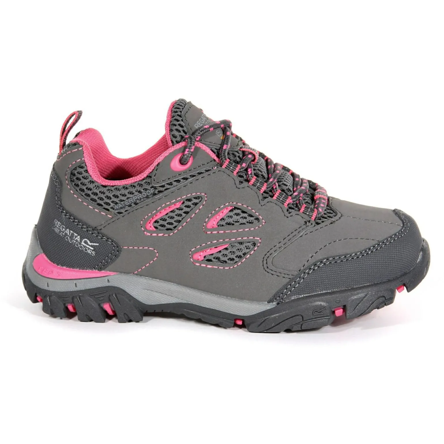 Dziecięce buty trekkingowe Holcombe Low | Szaro – różowy