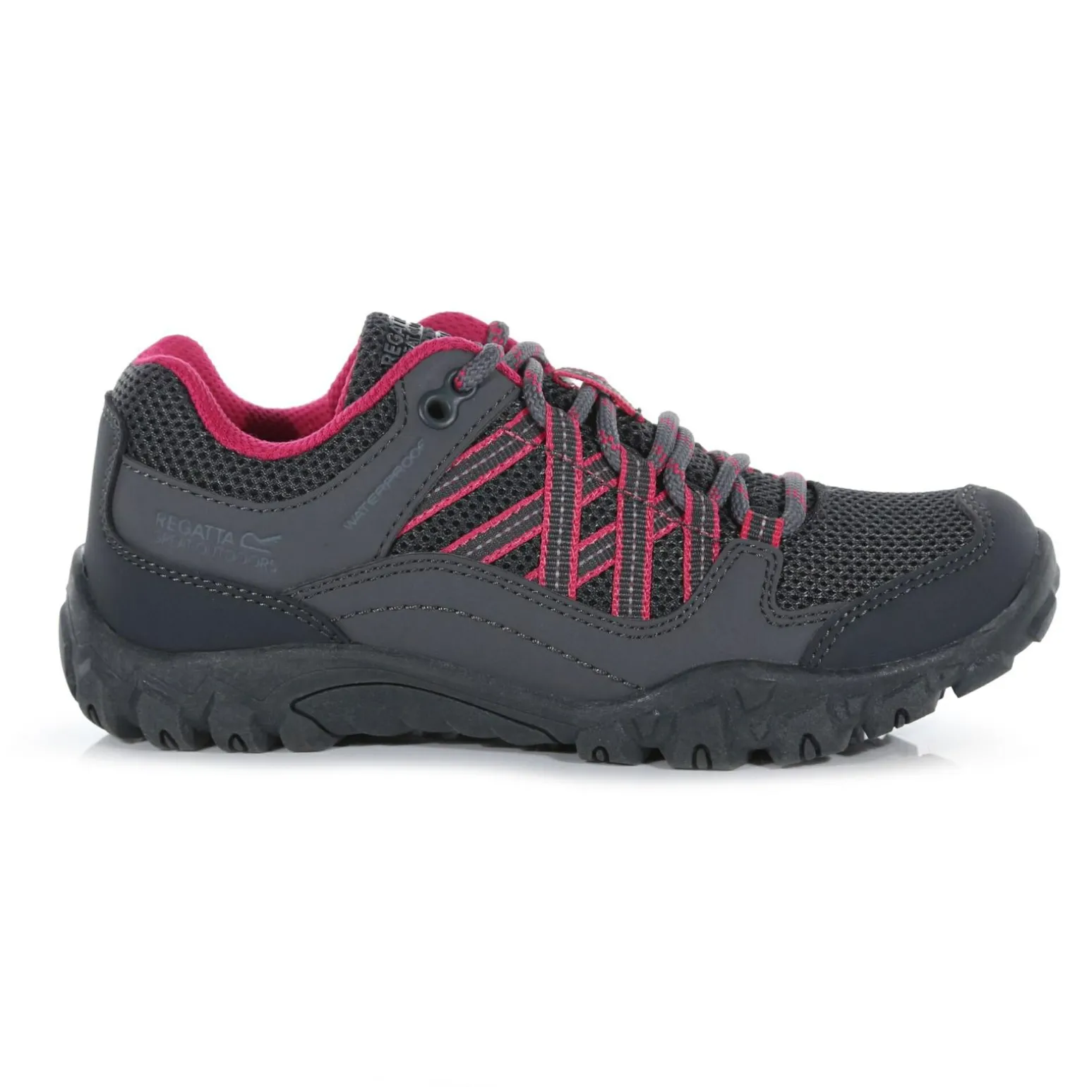 Dziecięce buty trekkingowe Edgepoint Low | Szaro – różowy