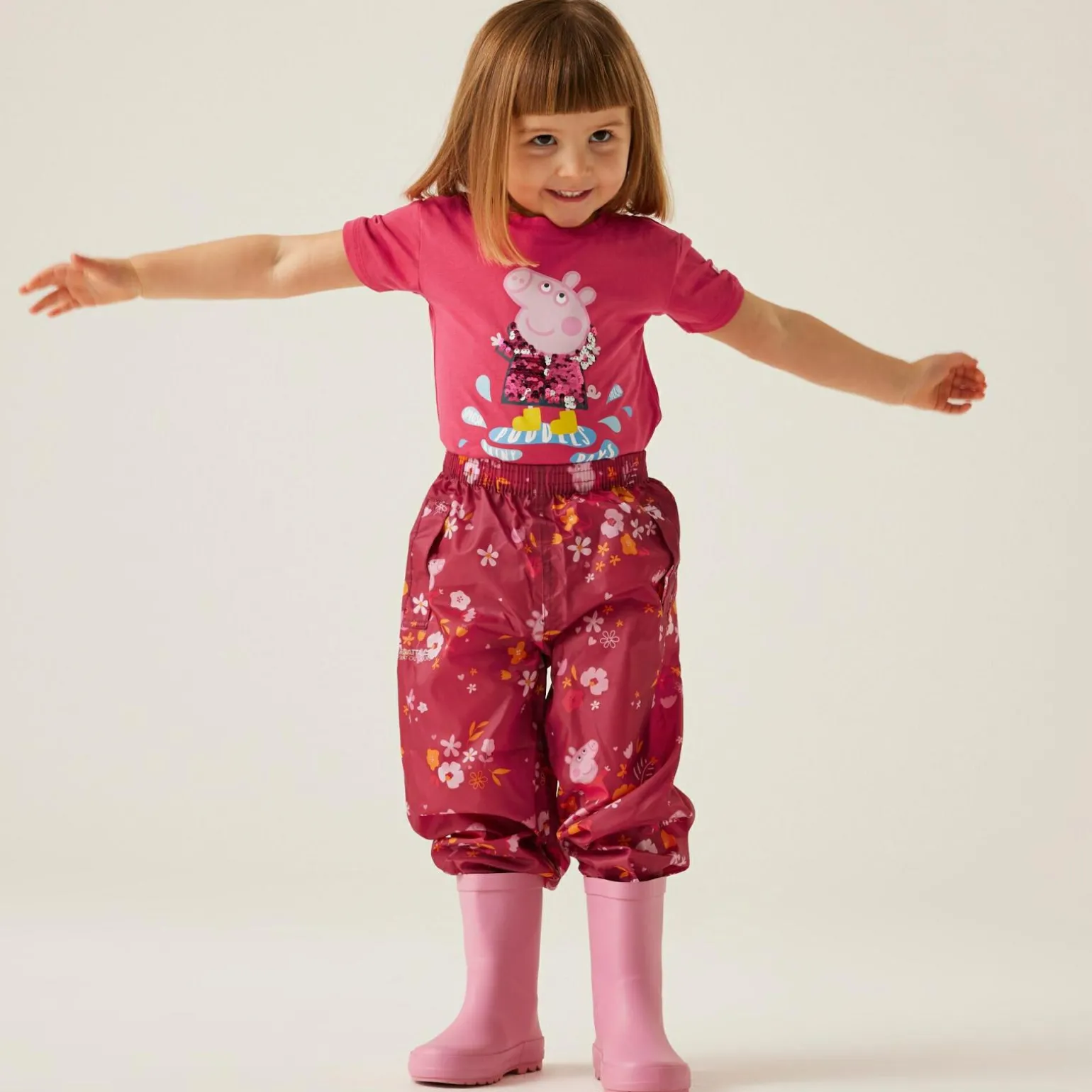 Dziecięce spodnie przeciwdeszczowe Peppa Pack It | Różowy