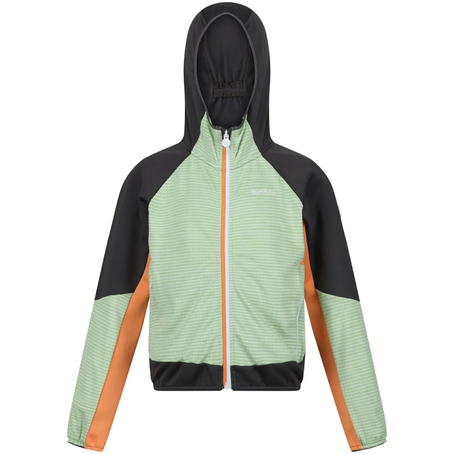 Dziecięcy softshell z kapturem Prenton II | Jasnozielono-szary