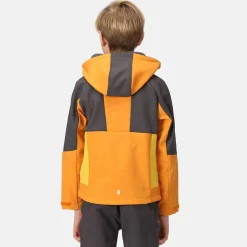 Dziecięcy softshell z kapturem Haydenbury | Pomarańczowo-szary