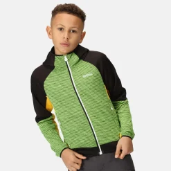 Dziecięcy softshell z kapturem Prenton II | Zielono-czarny