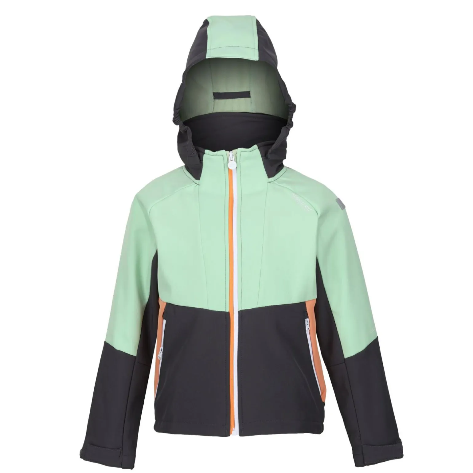 Dziecięcy softshell z kapturem Haydenbury | Zielono-szary