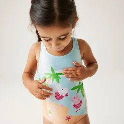 Dziecięcy strój kąpielowy jednoczęściowy Peppa Splash | Niebieski