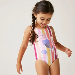 Dziecięcy strój kąpielowy jednoczęściowy Peppa Splash | Paski