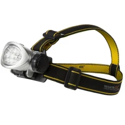 Latarka czołowa z 10 diodami led | Czarno-szary