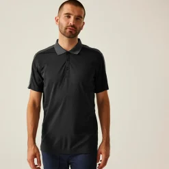 Męska koszulka polo Contrast | Czarno-szary