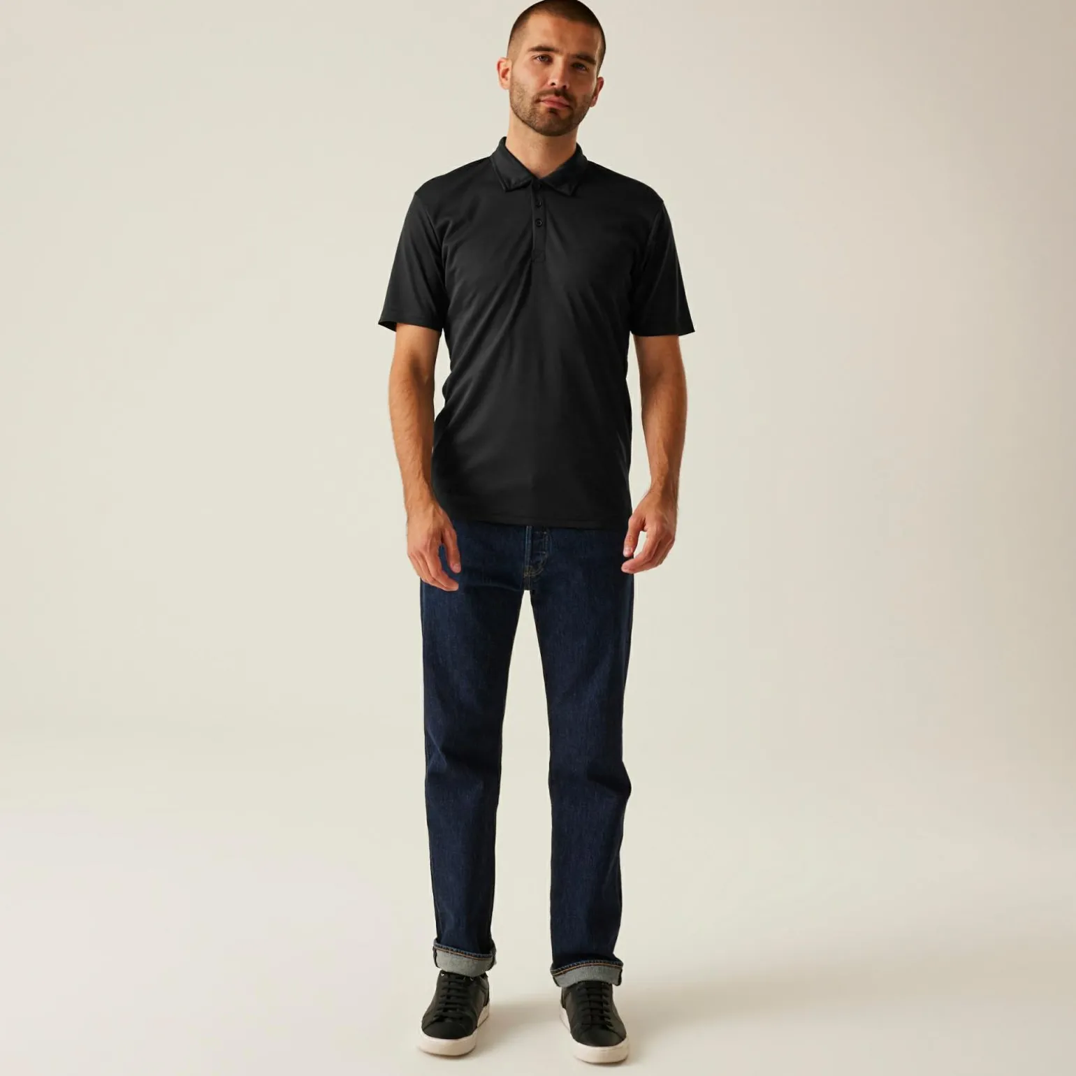 Męska koszulka polo Honestly Made | Czarny