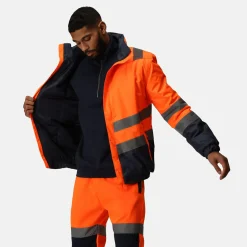 Męska kurtka odblaskowa Pro HiVis | Pomarańczowo-granatowy
