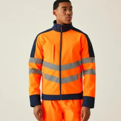 Męska kurtka robocza softshell Professional | Pomarańczowo-granatowy