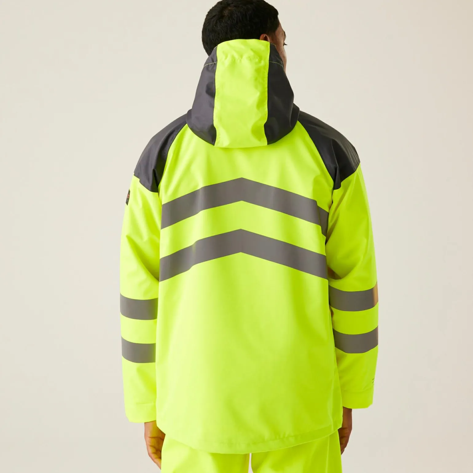 Męska wodoodporna kurtka parka Professional | Żółto-szary