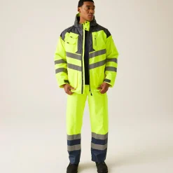 Męska wodoodporna kurtka parka Professional | Żółto-szary