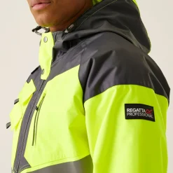 Męska wodoodporna kurtka parka Professional | Żółto-szary